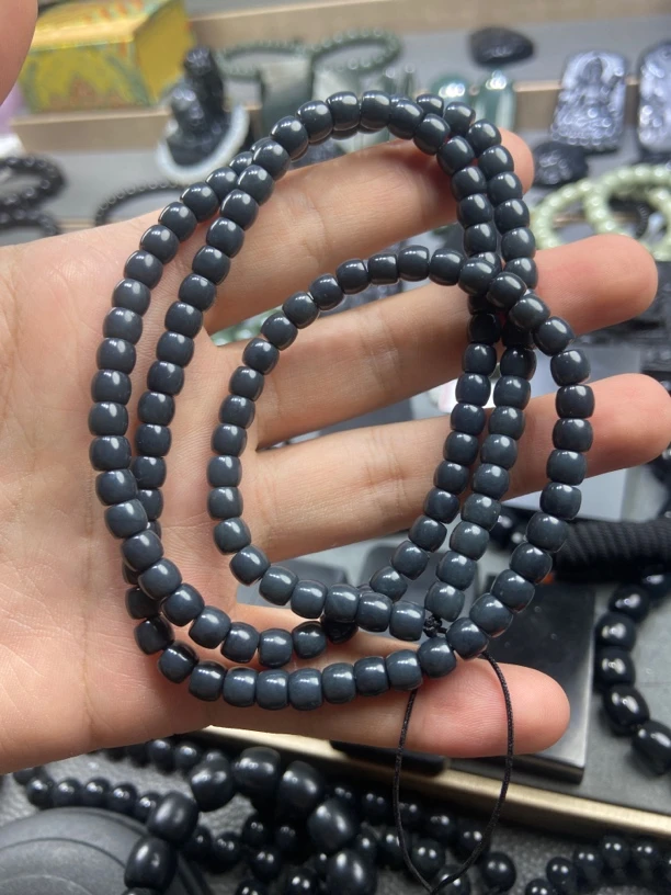 和田玉墨玉108直切卡6