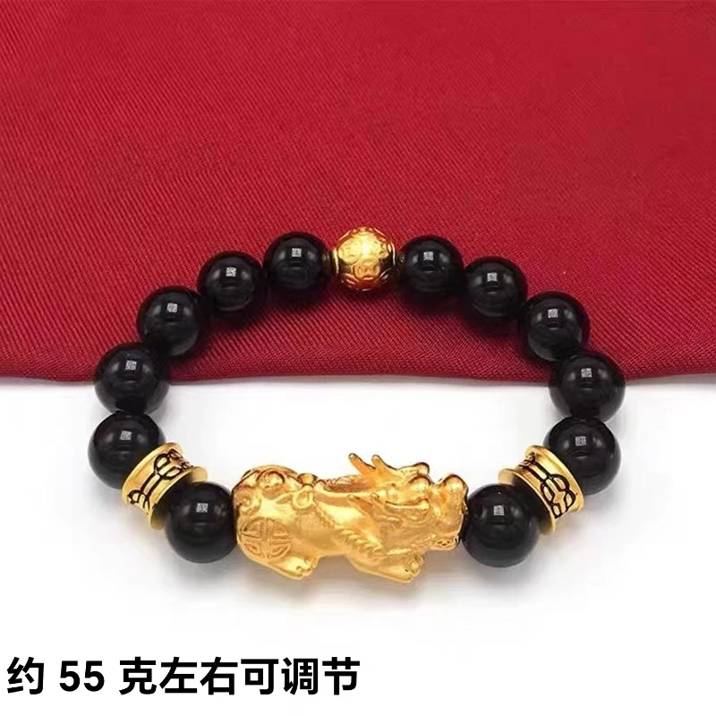 【春节不打烊】合金手链 大貔貅手链 黑珠貔貅调节 福利2