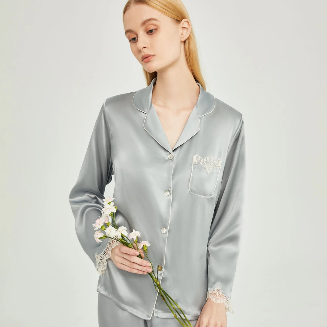 【Nora诺拉】（真丝睡衣套装）睡衣女士套装可外穿D-2170