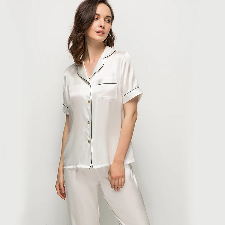 （真丝两件套）短袖长裤家居服长袖套装休闲春秋B6009