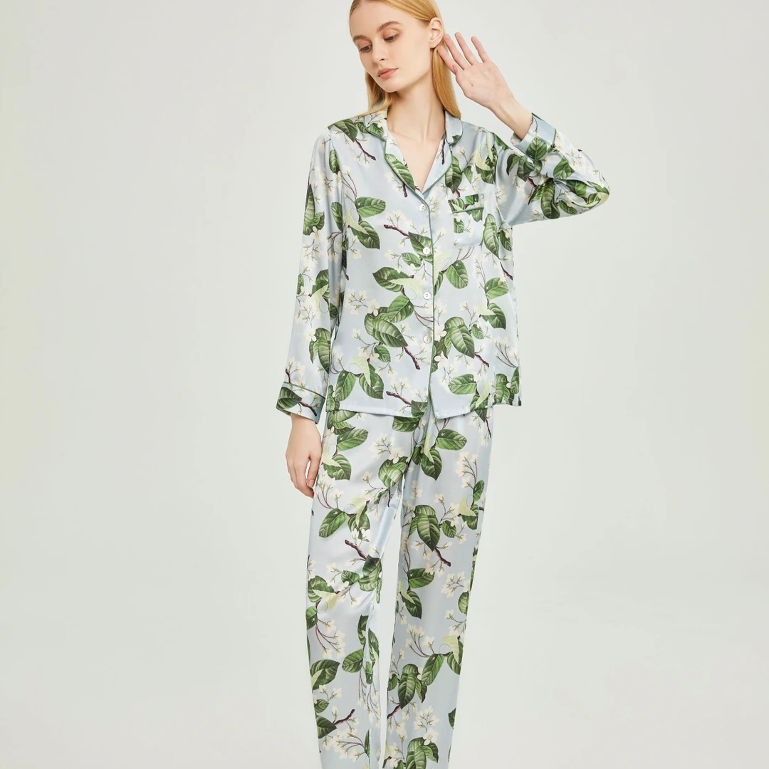 【Nora诺拉】（印花睡衣）真丝睡衣女当可爱数码100%桑蚕丝D-2134