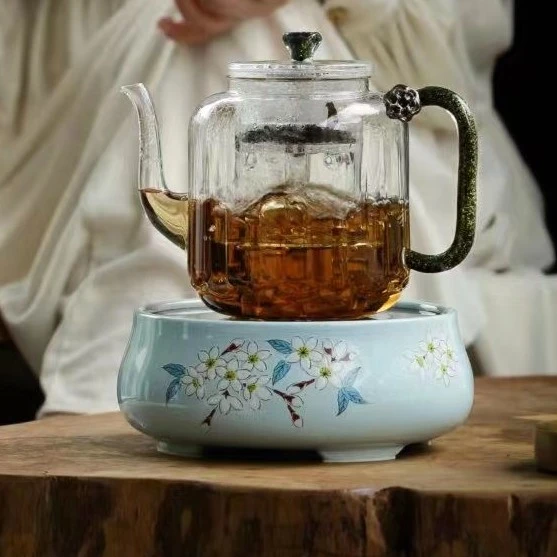 禾器新款高端玻璃煮茶壶莲君壶养生花茶壶家用煮茶器耐热蒸茶壶