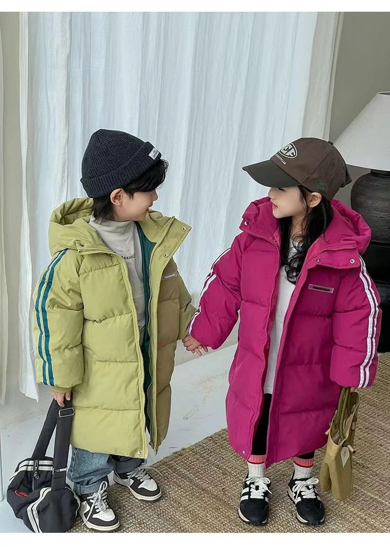 童装棉服儿童加厚中长款棉服中大童冬季过膝韩版连帽棉衣新款洋气