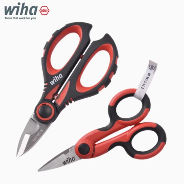 德国wiha威汉电工剪不锈钢进口电线剪刀剥线压接剪线剪子多功能