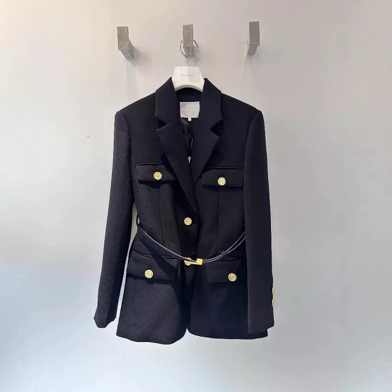 冬款中长款西装短外套