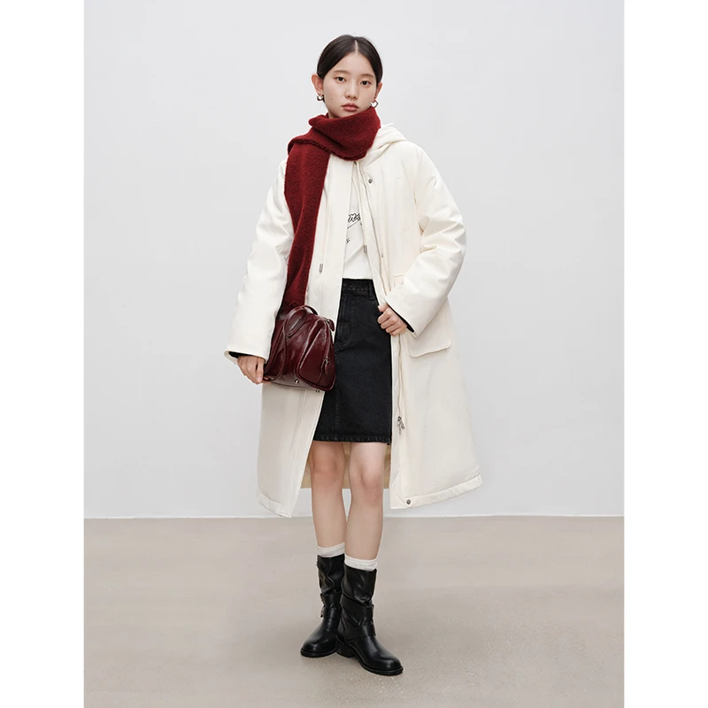 自巧自巧小个子女装中空纱棉感羽绒服外套工装派克服 24ZQ94081