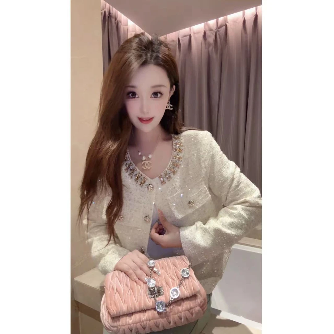 JY&JY橙子大大【手心的蔷薇】重工钉珠亮片小香外套上衣 15909