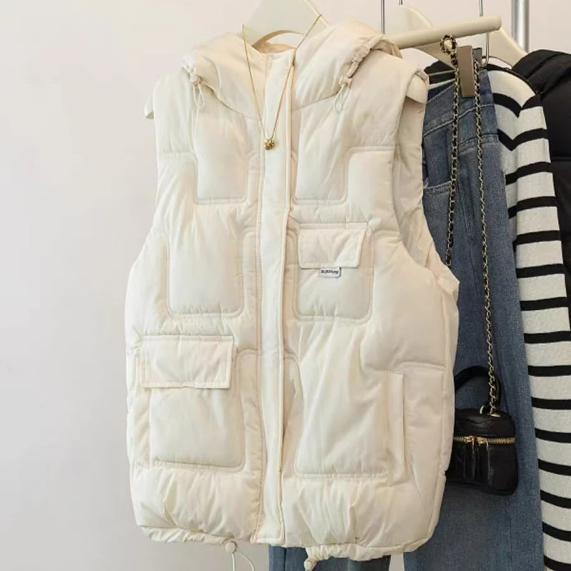 棉马甲中长款2024年秋冬宽松加厚洋气背心收腰外穿马夹外套  918