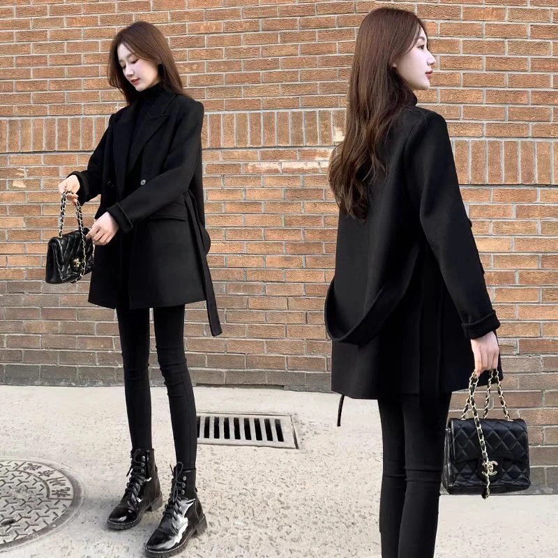 显瘦双面羊绒大衣女2025新款秋冬韩版小个子羊毛呢大衣外套 05