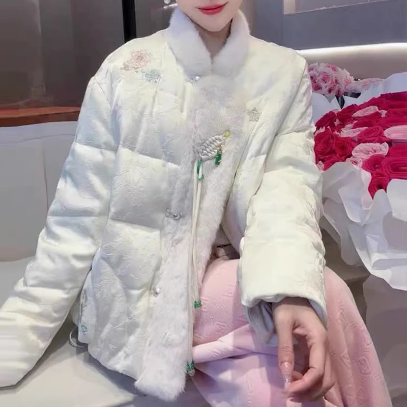 2024秋冬新款时尚小个子百搭休闲国风设计感棉服外套 A623