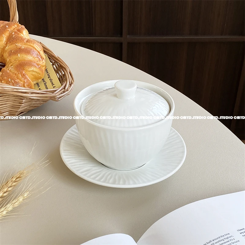 320ml 4.5寸11cm佛跳墙炖盅酒店瓷家用陶瓷带盖商用餐厅燕窝汤盅