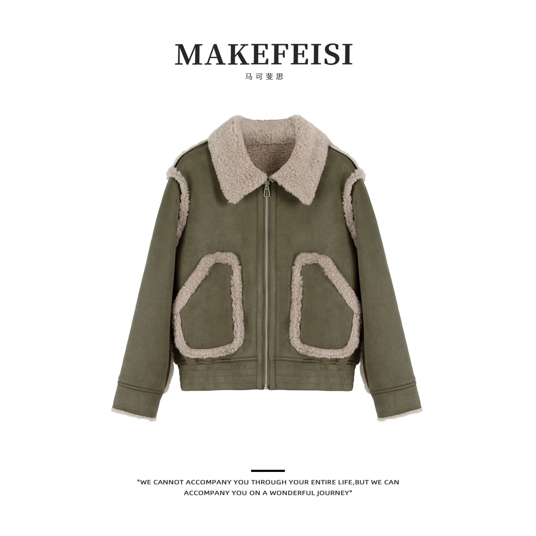 【马可斐思】翻领保暖绒毛御寒外套WT264