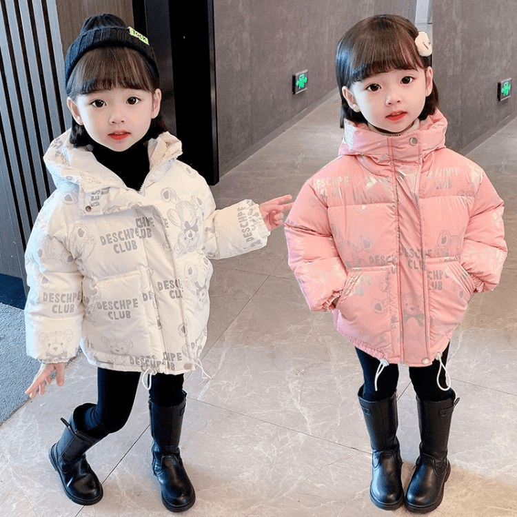 女童羽绒服冬装2023冬季新款女宝宝洋气卡通免洗外套儿童羽绒服羽