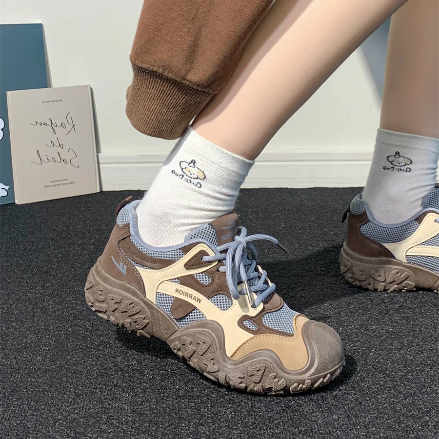 回力丑萌登山鞋女秋季透气2025新款百搭复古美式运动鞋休闲老爹鞋