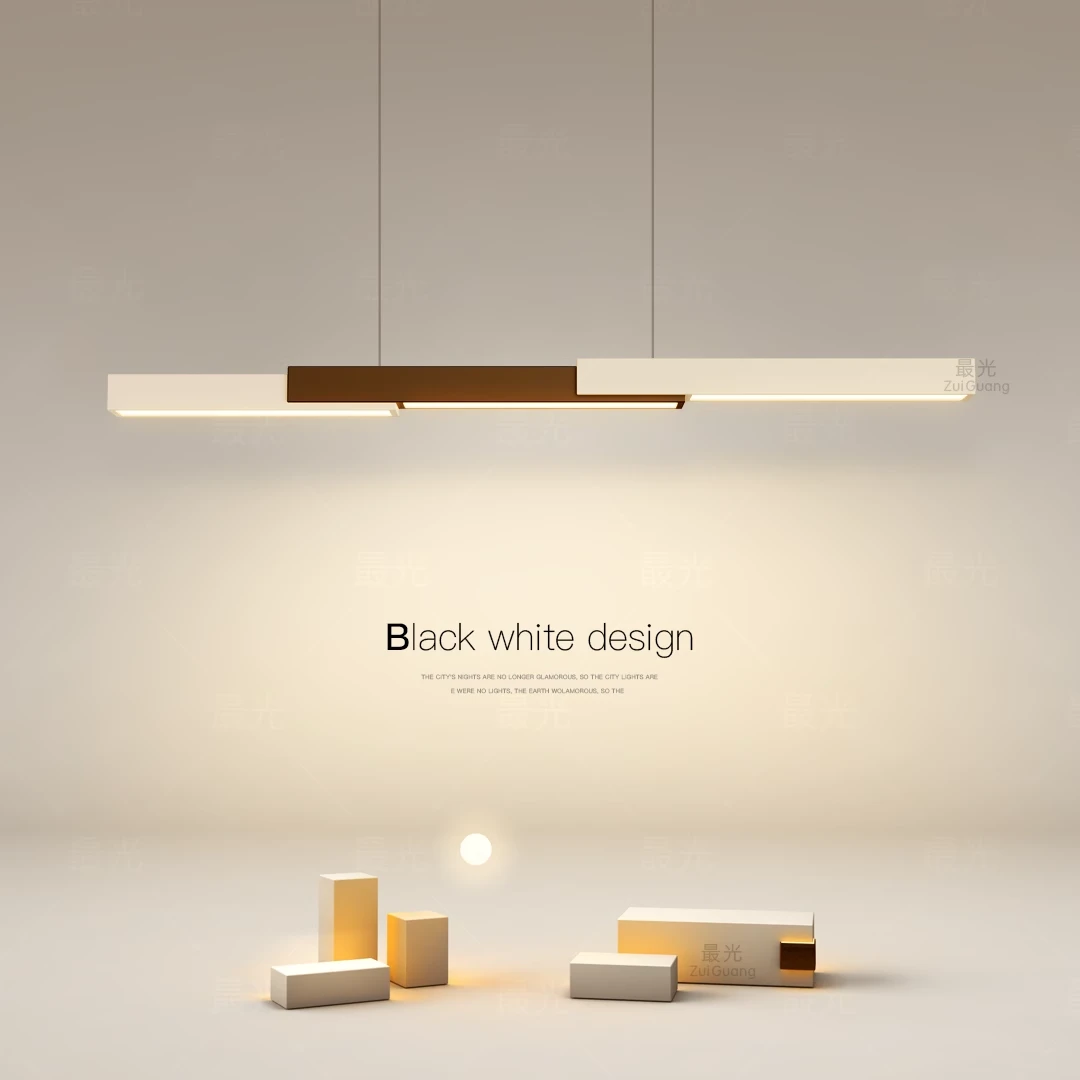 一字长条灯led餐厅灯2025年新款吊灯艺术餐桌吧台卧室灯房间灯具