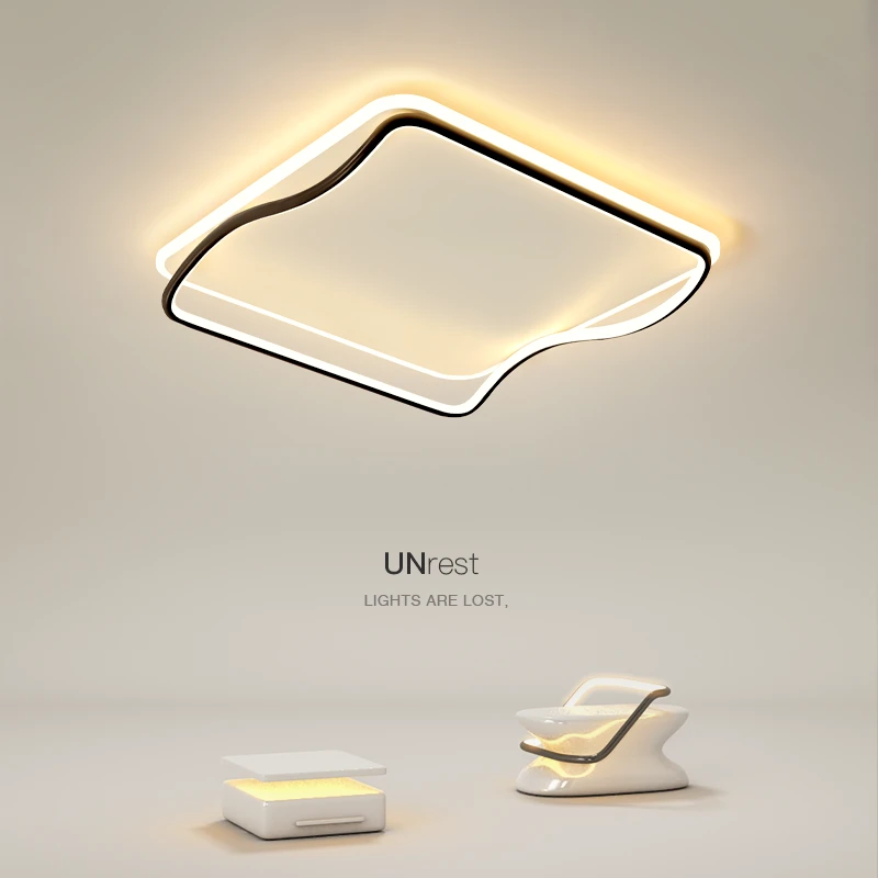 个性led吸顶灯创意方形卧室灯现代简约小客厅灯书房餐厅房间灯具
