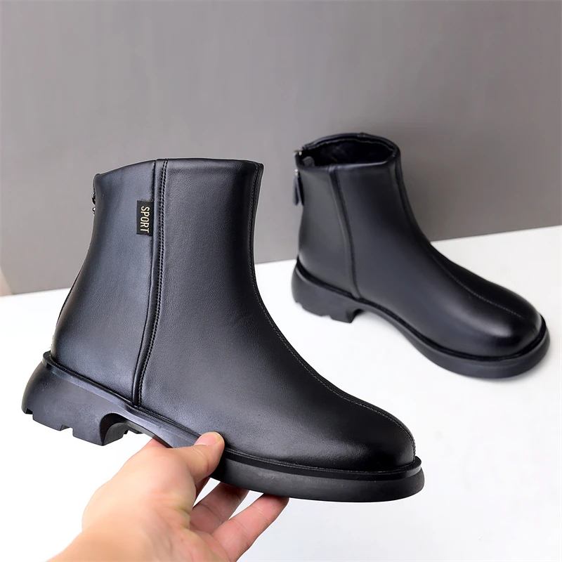 真皮马丁靴女英伦风单靴2023秋季新款厚底切尔西女靴显瘦烟筒短靴