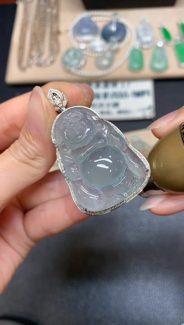 【闪购商品】翡翠吊坠(不含链)18K金镶嵌佛公【无服务费
