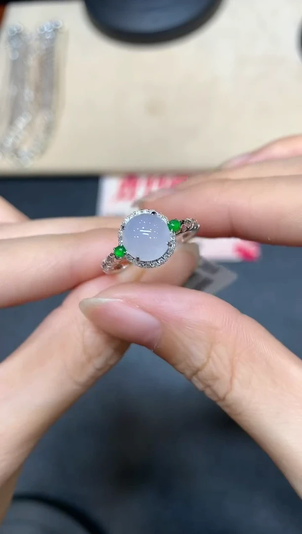 【闪购商品】翡翠戒指18K金镶嵌【无鉴赏期