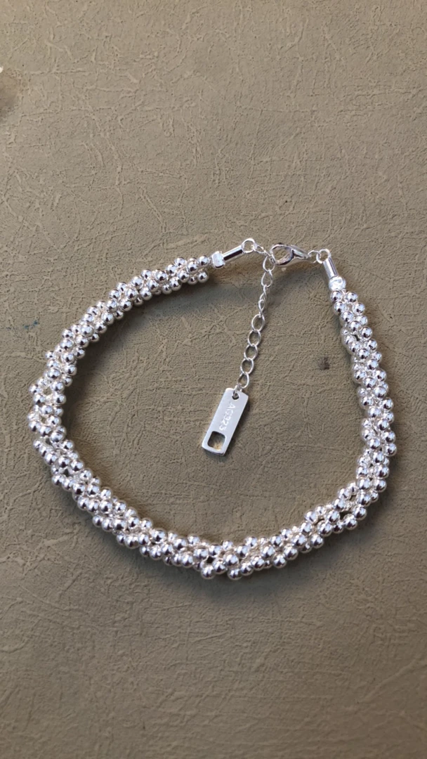 925银手链  纯银圆珠手链