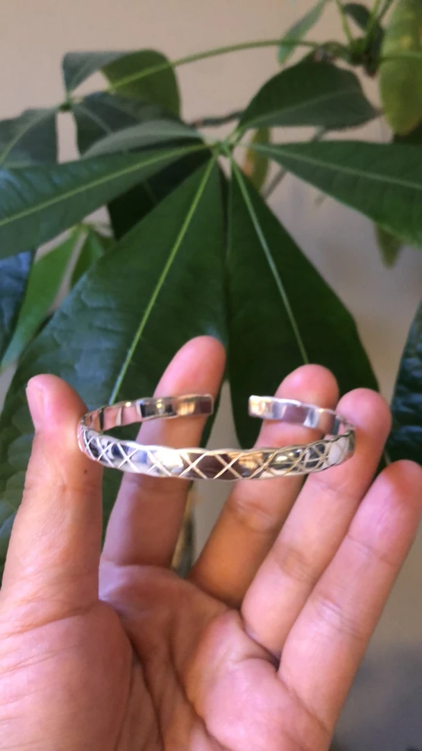 925银手镯 纯银开口手镯