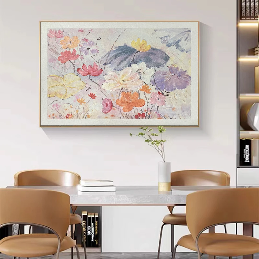 A 330 《粉黛1》现代奶油风手工装饰画客厅餐厅画沙发轻奢背景挂画