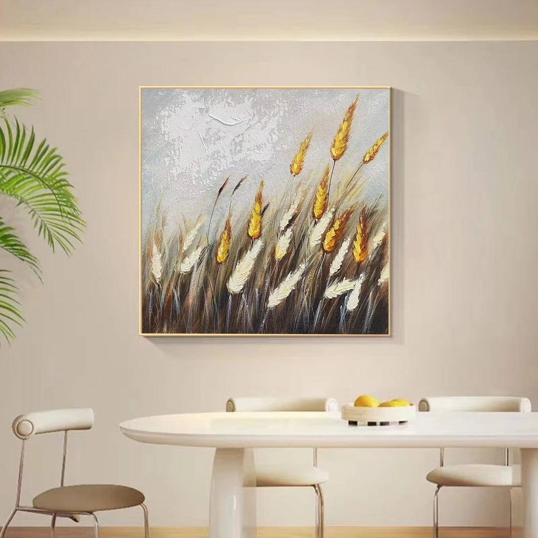 339-49 麦浪高级感装饰画手工油画餐厅画80
