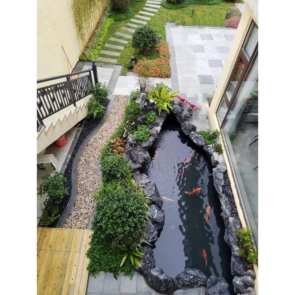 庭院鱼池防水布鱼池人工鱼池防水防渗膜生态鱼池防水膜.