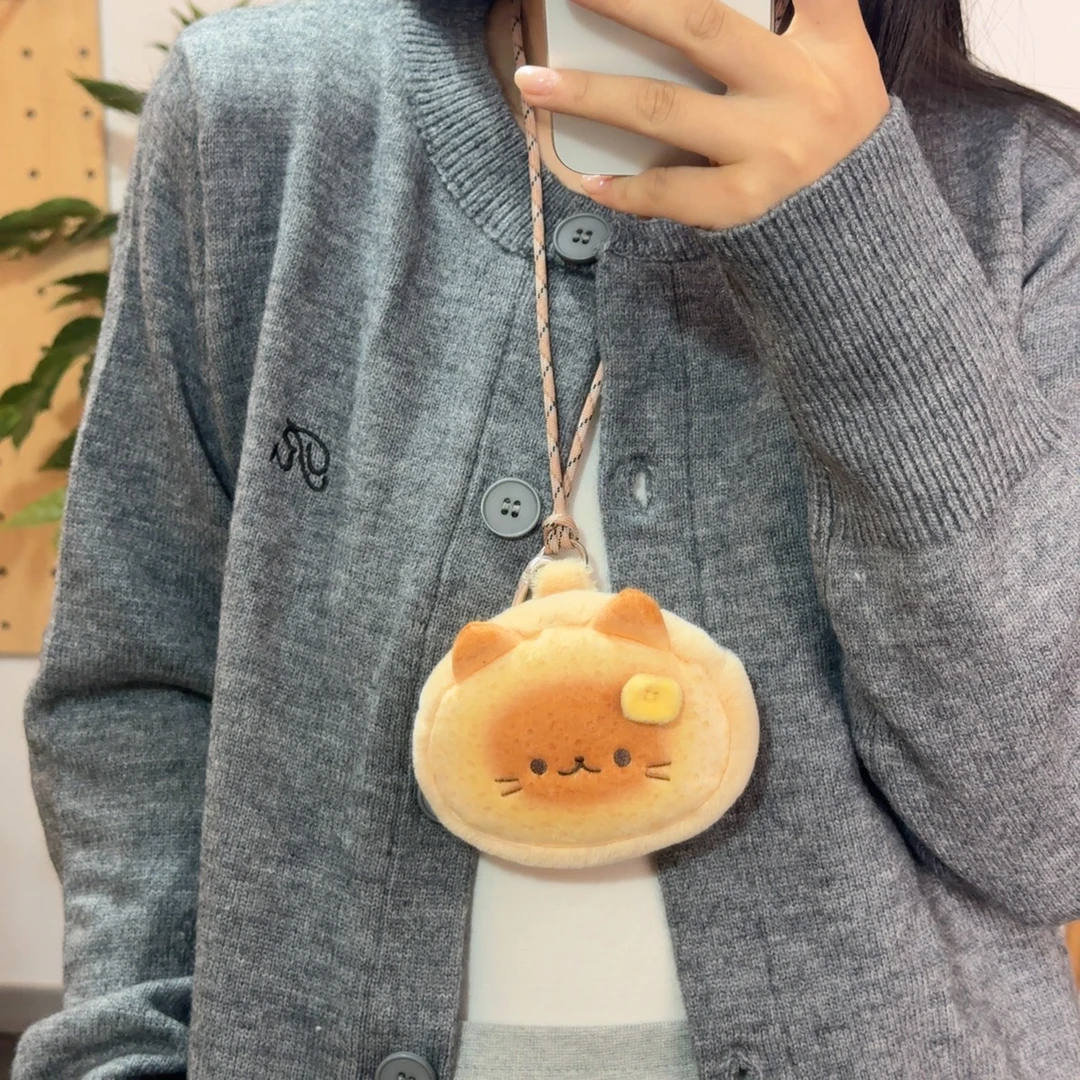 猫范原创黄油小猫猫咪零钱包挂脖斜挎卡包暹罗猫烤耳机卡包收纳包