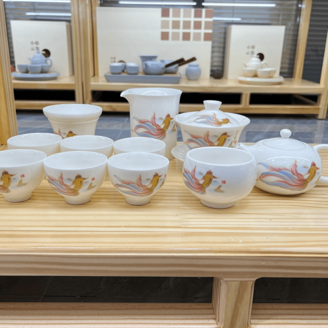 金玉满堂12头   白瓷功夫茶具套装 安全包装