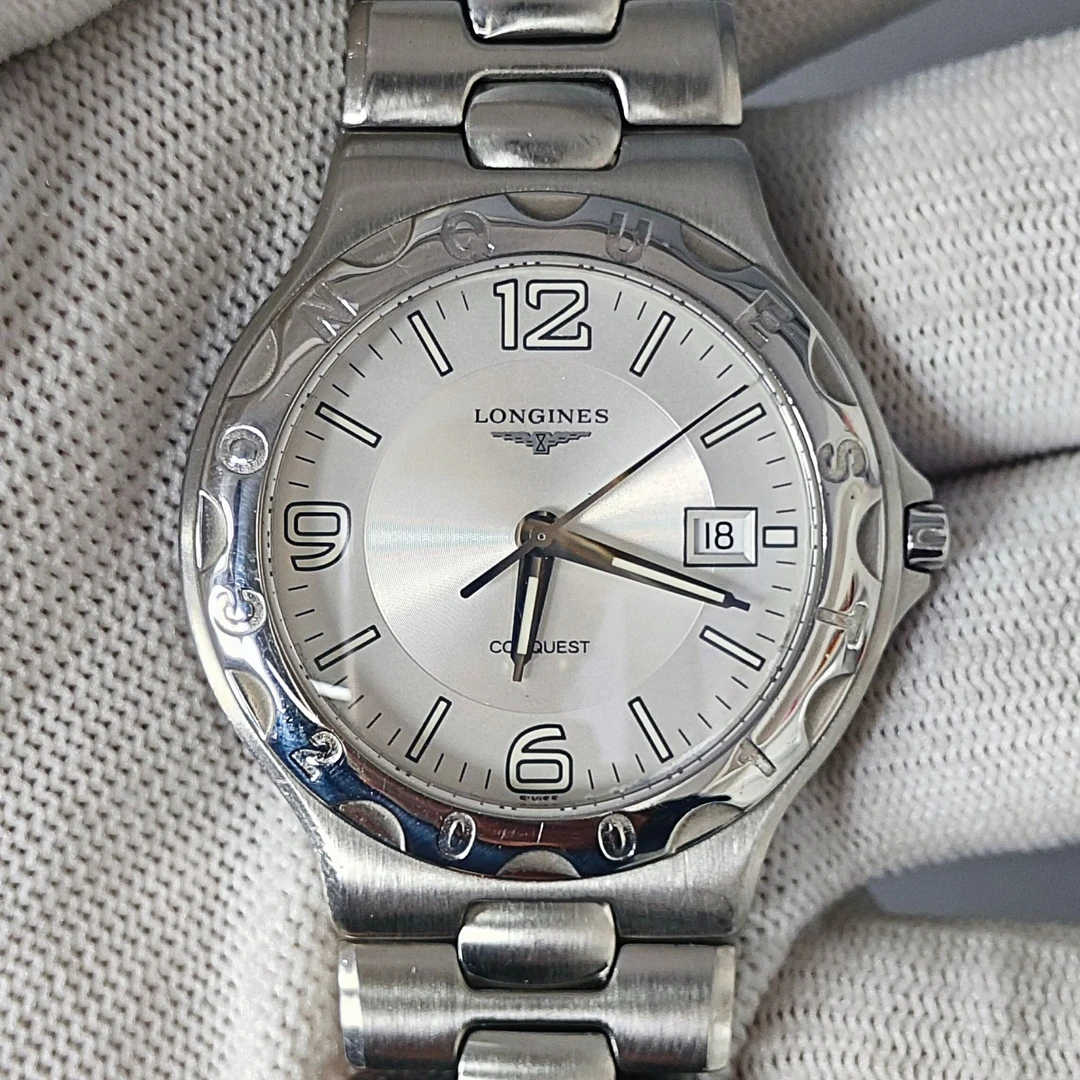 95新 Longines/浪琴 康卡斯/37盘/石英男表