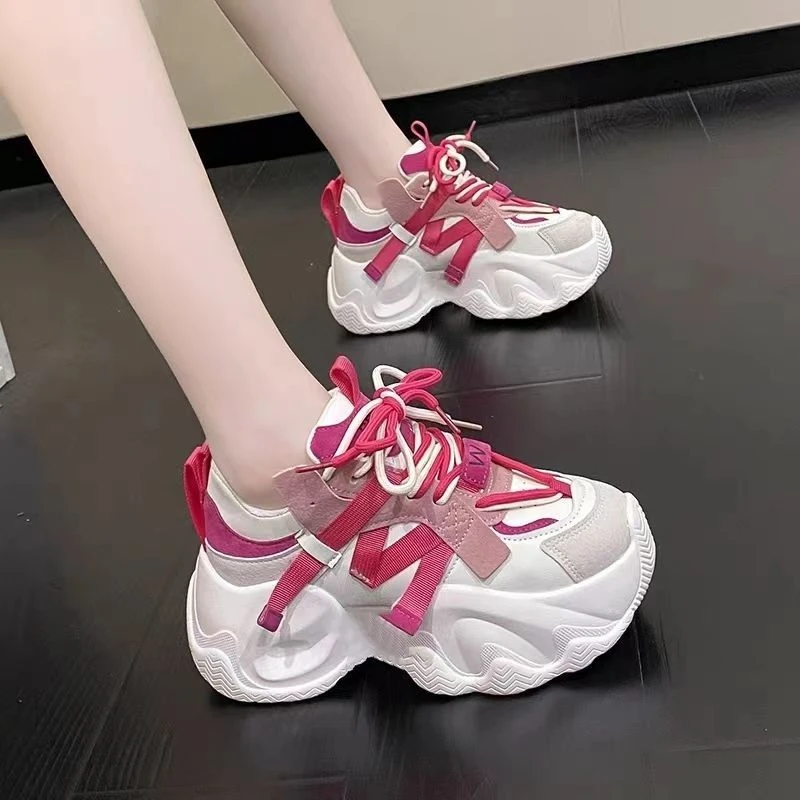 JW潮鞋老爹鞋超轻女2023年秋季新款网红小众百搭厚底8cm女时尚