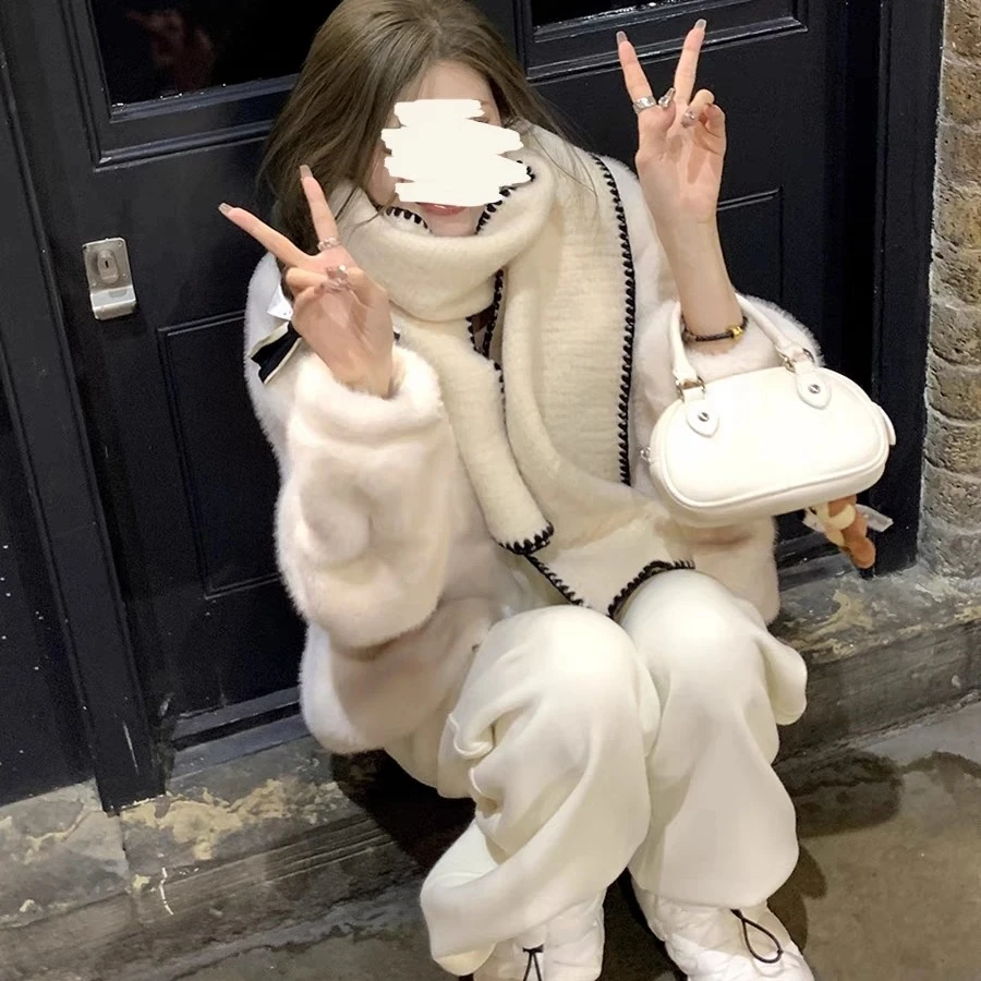 小富婆过年战袍 冬季气质时尚环保毛毛外套