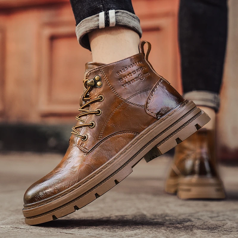 秋冬新款高帮马丁靴高帮休闲鞋