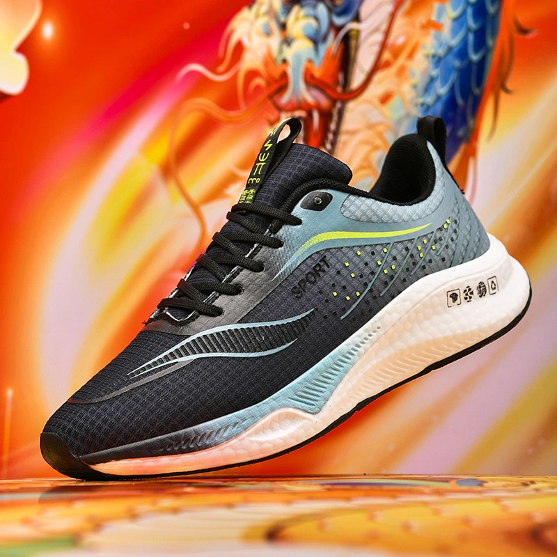 情侣超轻减震运动鞋跑步鞋男士时尚休闲百搭夏季潮流网面鞋ins