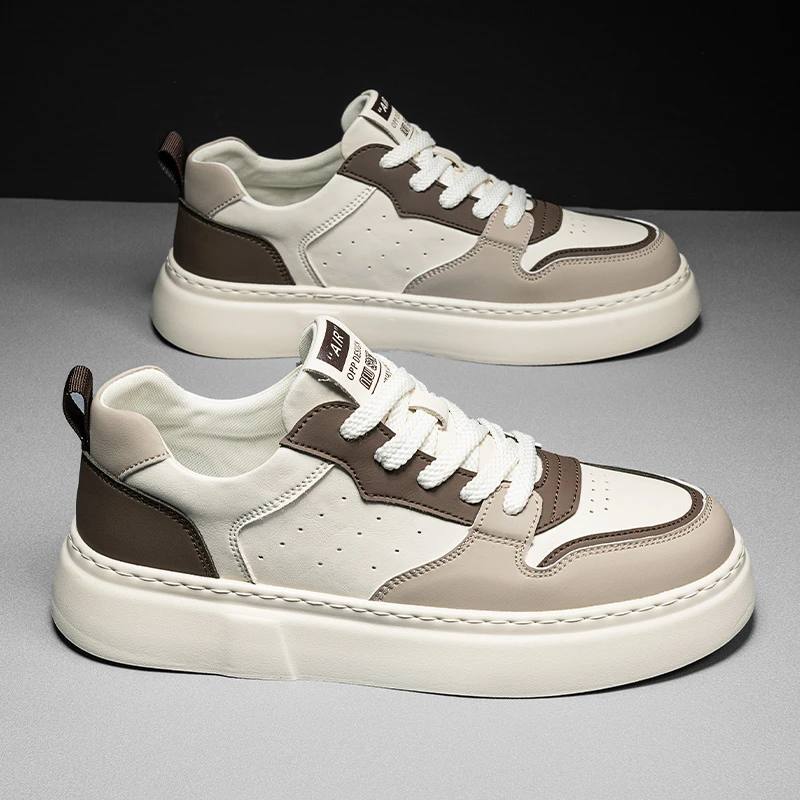 春季橡塑底小白鞋厚底运动时尚低帮夏季板鞋百搭男鞋板鞋/潮流鞋