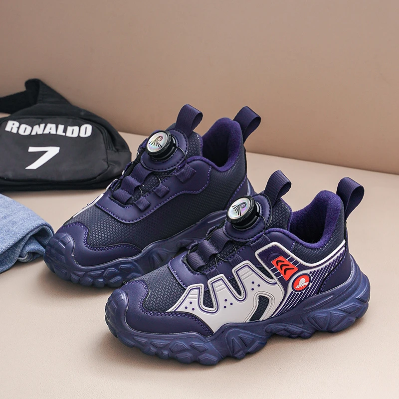 男童女童加绒防水运动鞋冬季保暖防滑软底