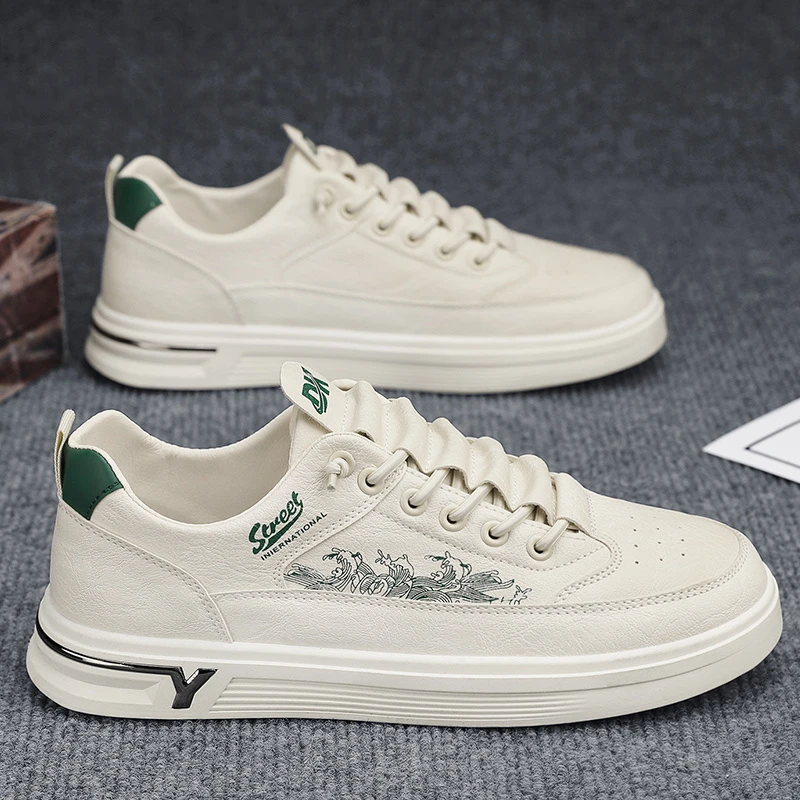皮面板鞋小白鞋休闲单鞋男鞋潮鞋学生开学季跑步鞋运动鞋失序混搭