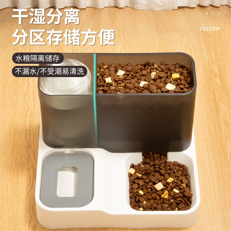 多功能猫碗狗碗猫粮食盆自动饮水斜口饭盆水碗保护颈椎宠物用品