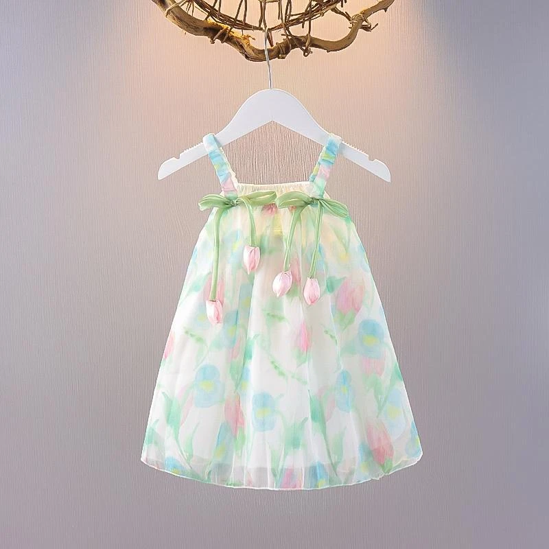 女童夏装连衣裙洋气儿童网纱公主裙婴儿吊带裙夏季宝宝小裙子夏天