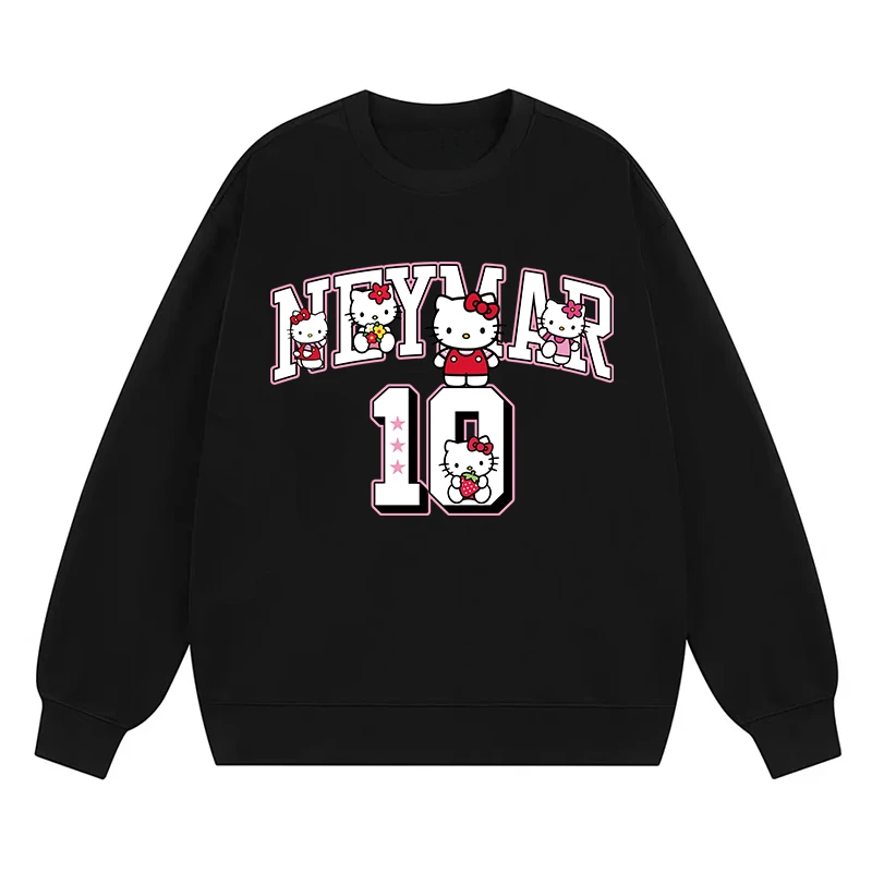 内马尔凯蒂猫Hellokitty情侣加绒卫衣男女日系重磅学生秋冬款长袖