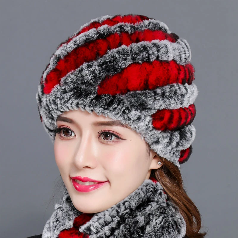 32听主播提示下单 兔毛帽子围巾