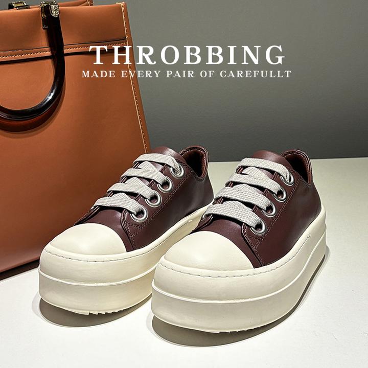 欧货厚底粗鞋带高街圆头休闲板鞋时尚休闲2024秋季新款百搭运动鞋