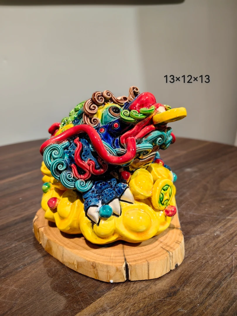 金蟾 13×12×13 手工高温陶瓷家居装饰工艺品交指陶