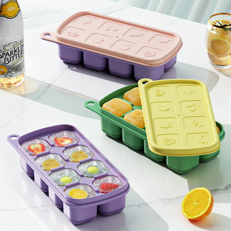 硅胶冰块模具家用冰箱制冰盒按压带盖冻冰块神器食品级迷你小冰格