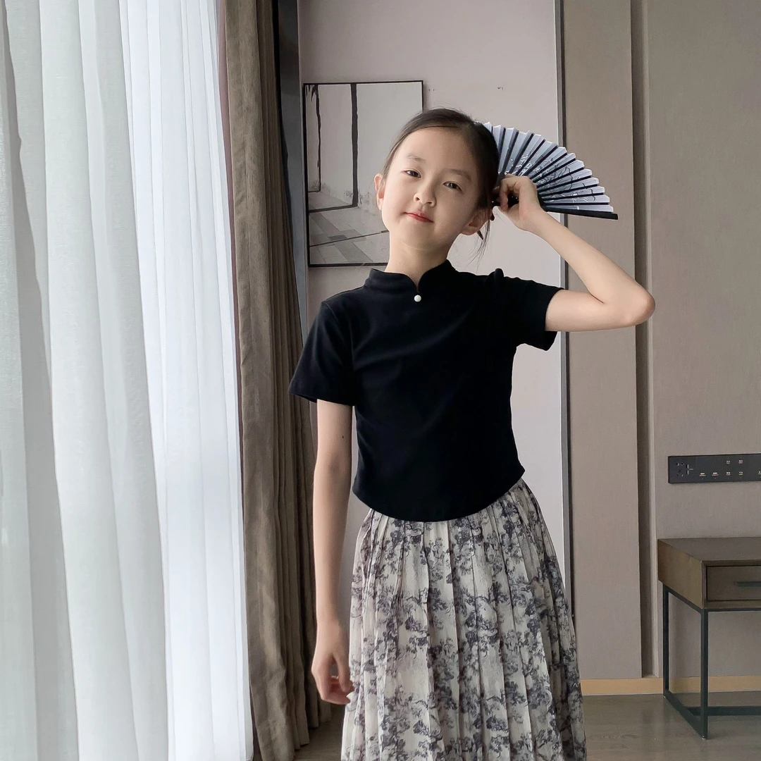 西西家2024夏款新品百搭国风短袖T恤上衣JX354