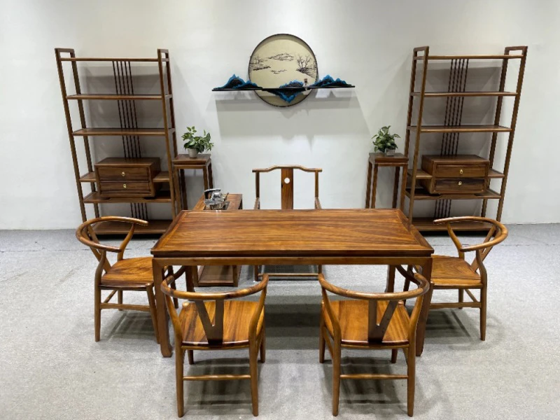 南美胡桃木马蹄桌七件套不包邮胡桃木茶桌