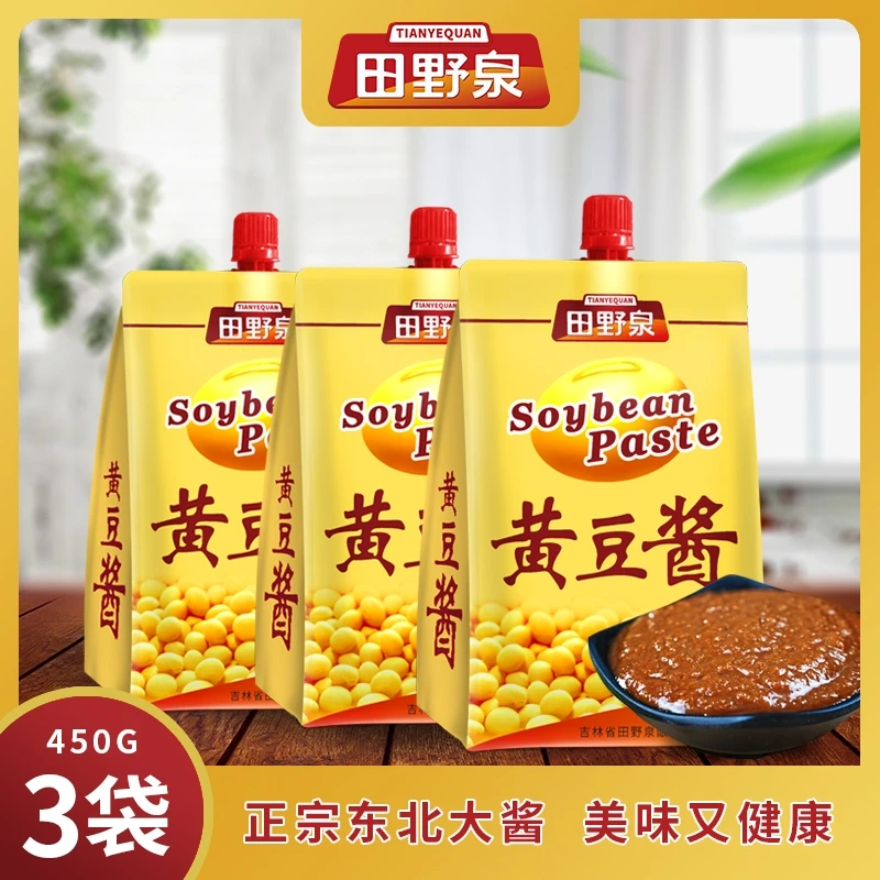 田野泉黄豆酱450g*3袋东北大酱炒菜拌饭酱香浓郁即食