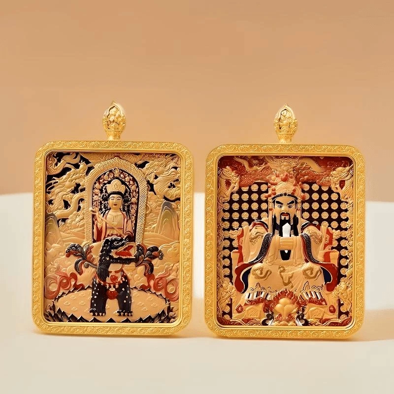 五爷本命佛 唐卡护身符双面观音 MS-2A