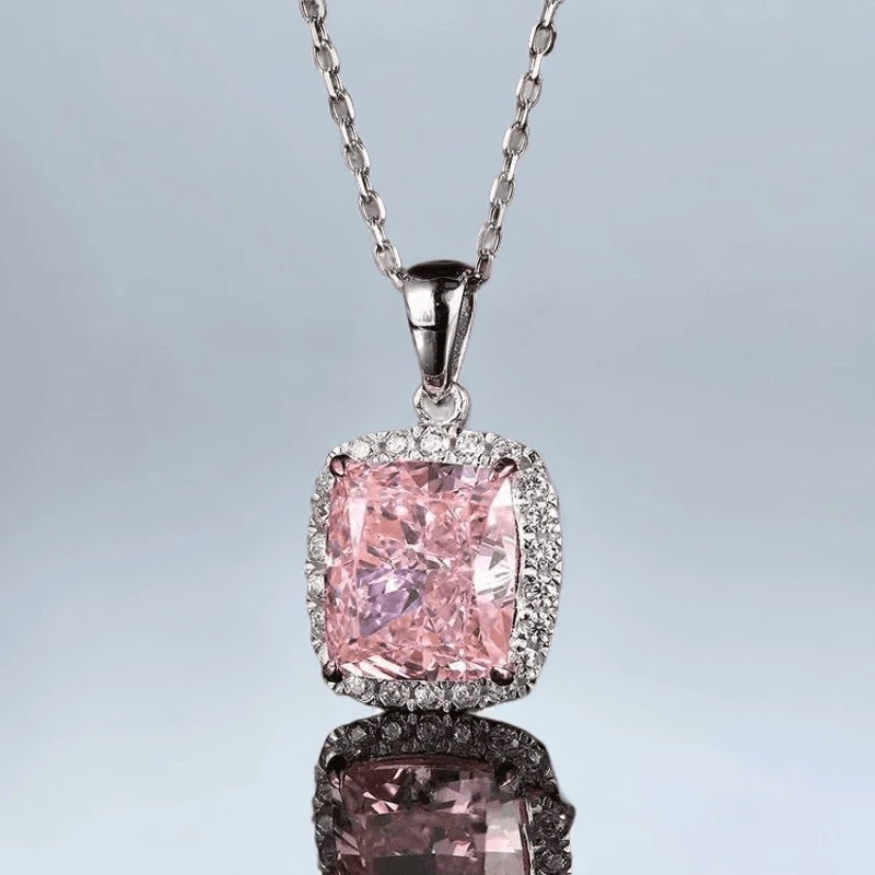 方糖高级感粉钻 豪镶项链吊坠 A57-YSBY-1A